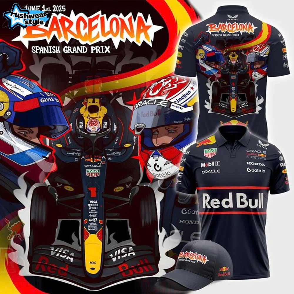 Oracle Red Bull Racing x Barcelona Spanish Grand Prix 2025 Polo Shirt Oracle Red Bull Racing x Barcelona Spanish Grand Prix 2025 Polo Shirt