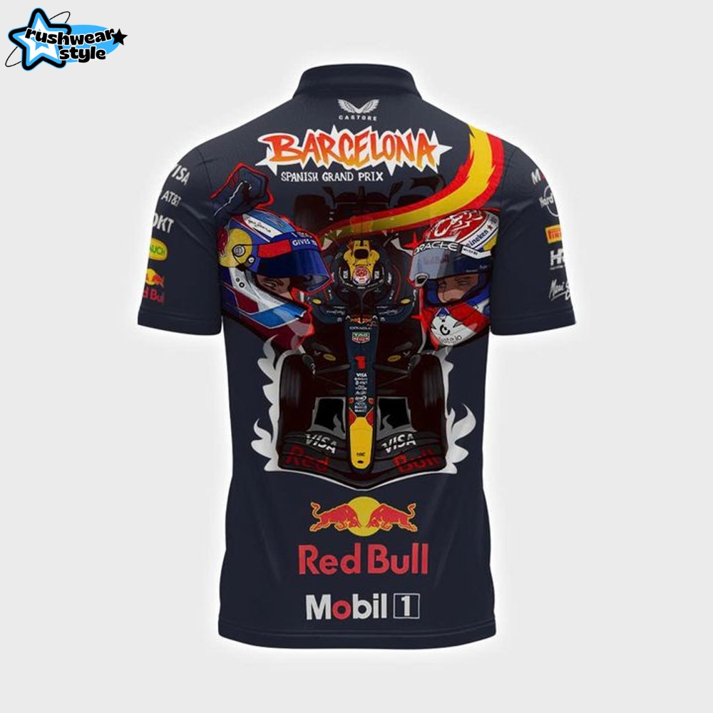Oracle Red Bull Racing x Barcelona Spanish Grand Prix 2025 Polo Shirt Oracle Red Bull Racing x Barcelona Spanish Grand Prix 2025 Polo Shirt