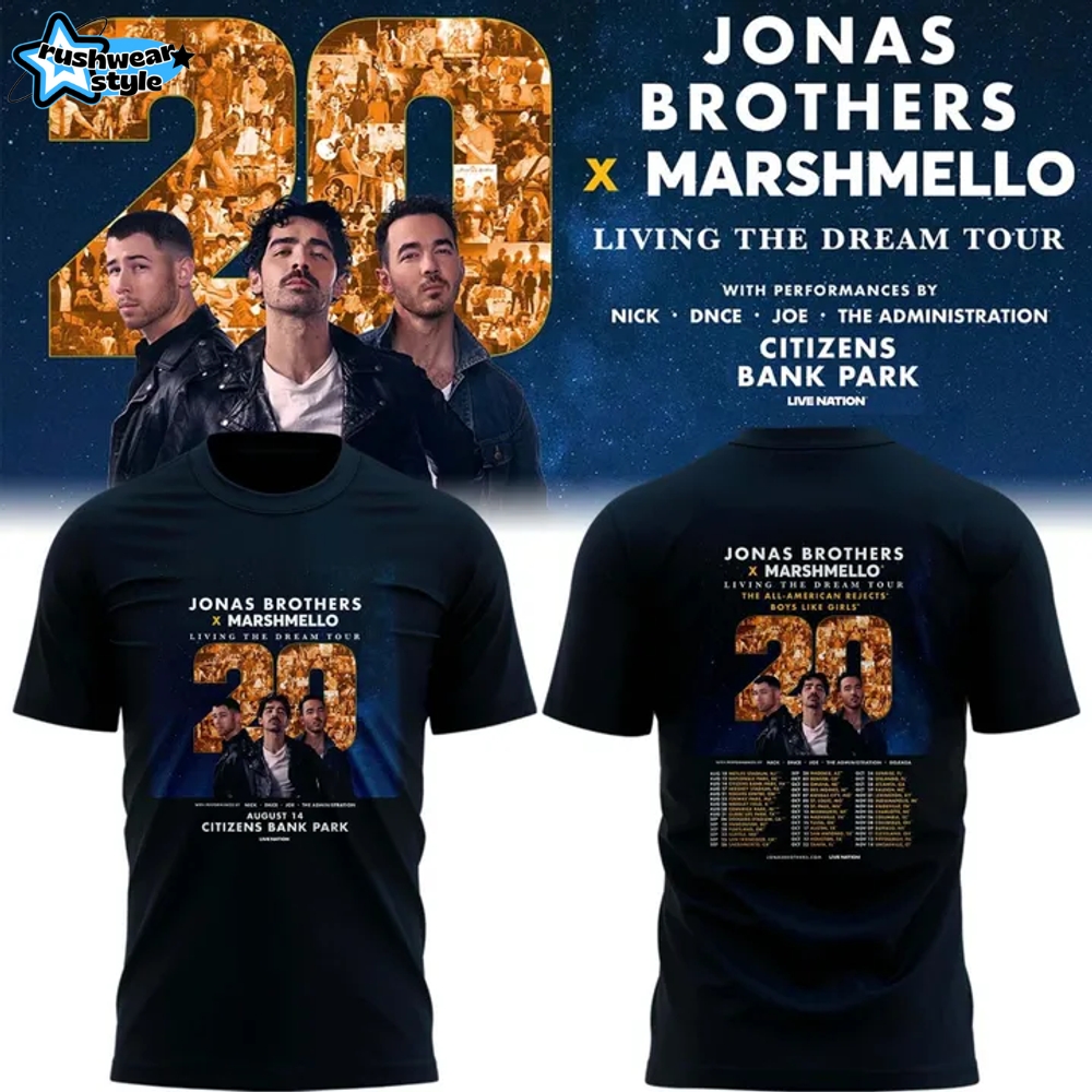 Philadelphia Phillies x Jonas Brothers JONAS20 Living The Dream Tour Shirt Philadelphia Phillies x Jonas Brothers JONAS20 Living The Dream Tour Shirt