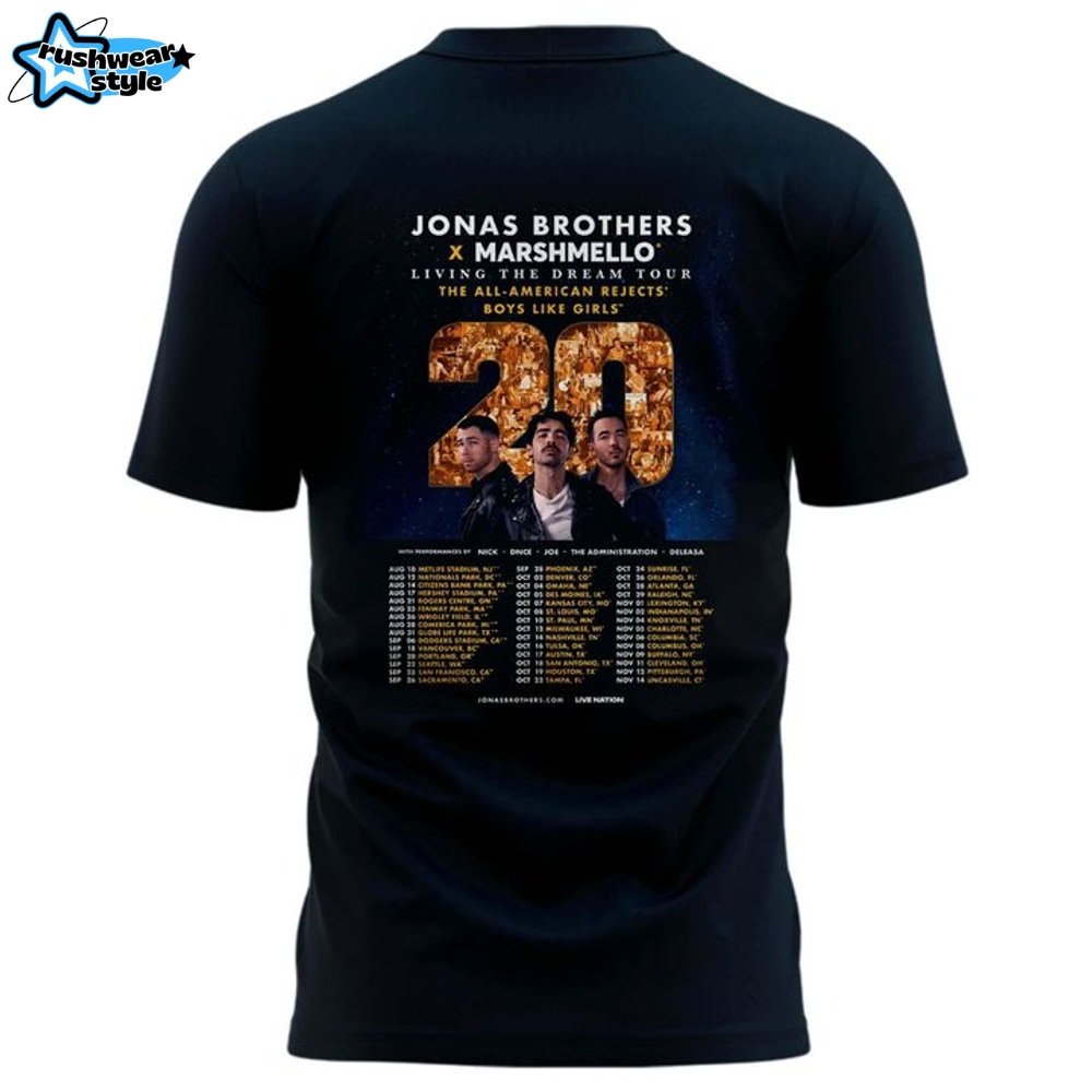 Philadelphia Phillies x Jonas Brothers JONAS20 Living The Dream Tour Shirt Philadelphia Phillies x Jonas Brothers JONAS20 Living The Dream Tour Shirt