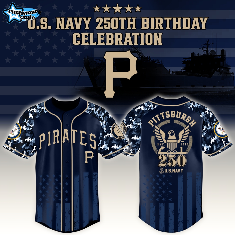 Pittsburgh Pirates x US Navy 250th Birthday Edition 3D Baseball Jersey Pittsburgh Pirates x US Navy 250th Birthday Edition 3D Baseball Jersey