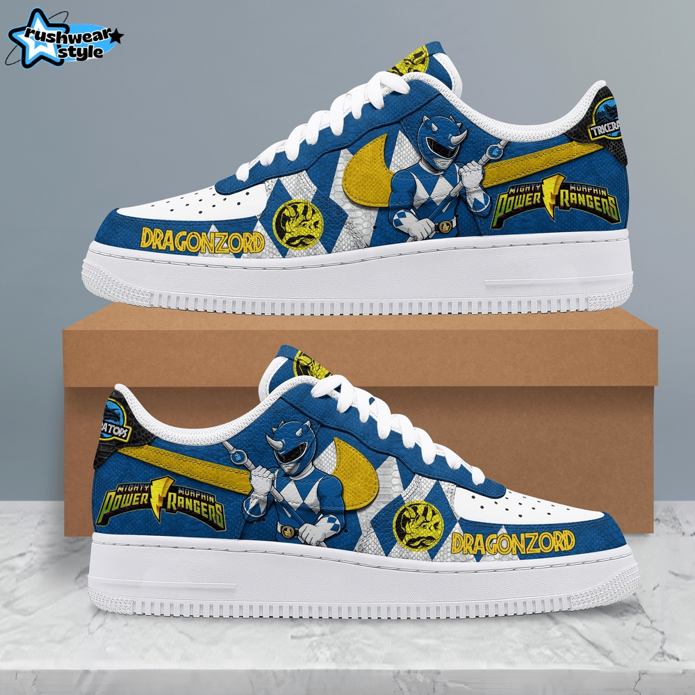Power Rangers All Characters Special Edition Blue Air Force 1 Sneaker Power Rangers All Characters Special Edition Blue Air Force 1 Sneaker