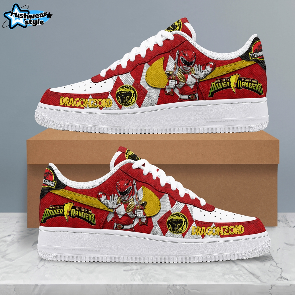 Power Rangers All Characters Special Edition Red Air Force 1 Sneaker Power Rangers All Characters Special Edition Red Air Force 1 Sneaker