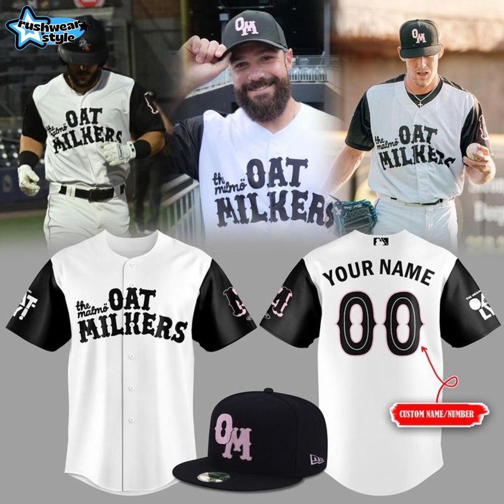 Rocket City Trash Pandas The Malmö Oat Milkers Personalized Baseball Jersey Rocket City Trash Pandas The Malmö Oat Milkers Personalized Baseball Jersey