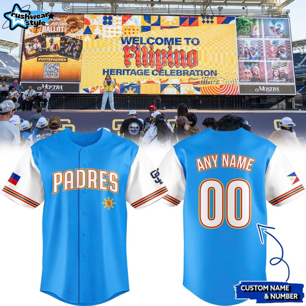 San Diego Padres Filipino Heritage Night 2025 Customized Baseball Jersey San Diego Padres Filipino Heritage Night 2025 Customized Baseball Jersey