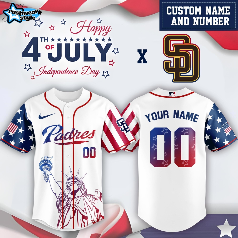 San Diego Padres x 4th Of July USA Baseball Jersey 2025 San Diego Padres x 4th Of July USA Baseball Jersey 2025