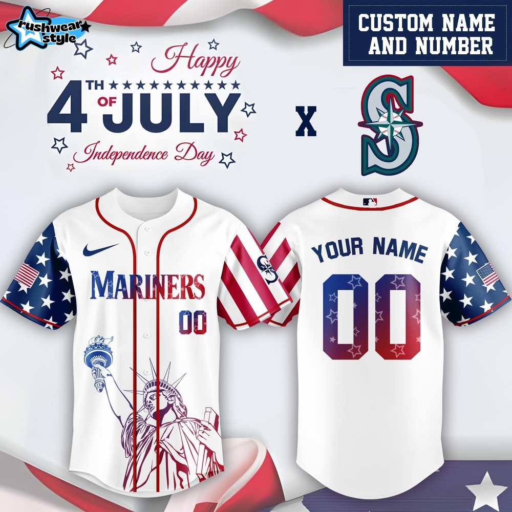 Seattle Mariners x 4th Of July USA Baseball Jersey 2025 Seattle Mariners x 4th Of July USA Baseball Jersey 2025