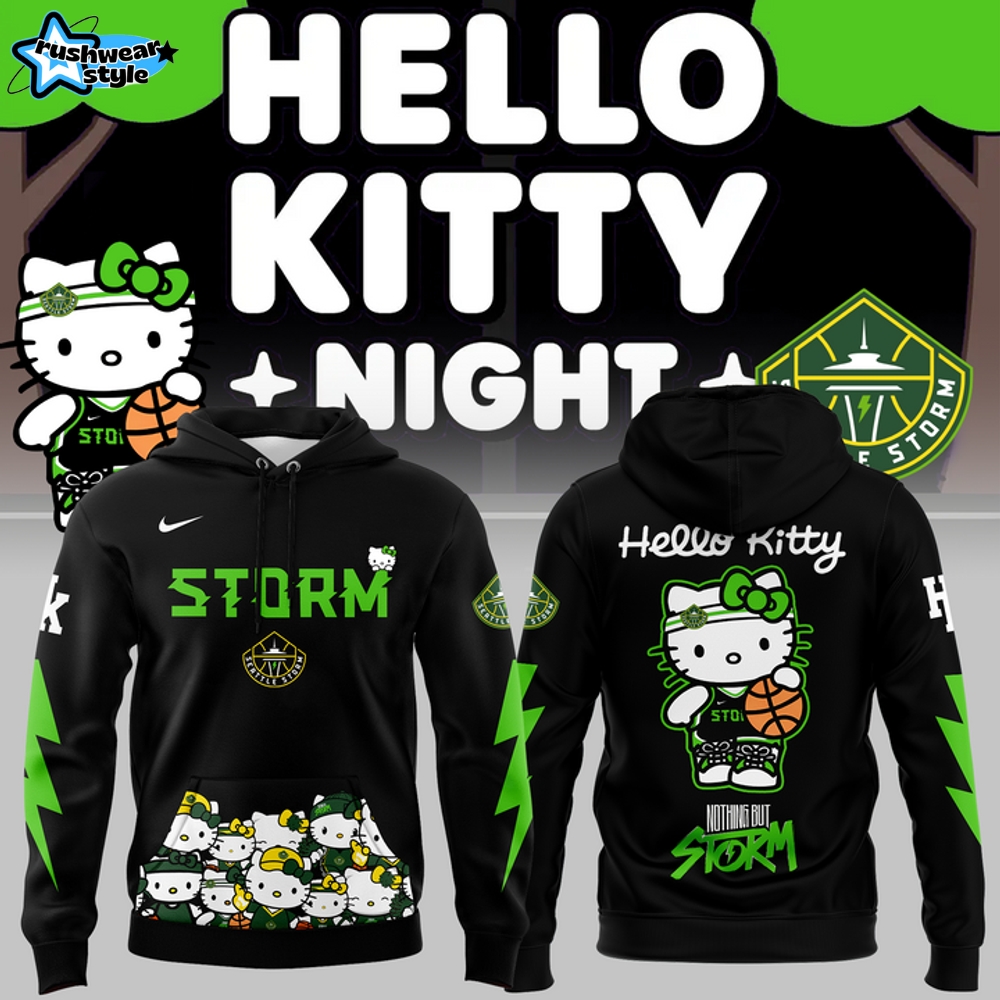 Seattle Storm x Hello Kitty Night Limited Hoodie 2025 Seattle Storm x Hello Kitty Night Limited Hoodie 2025