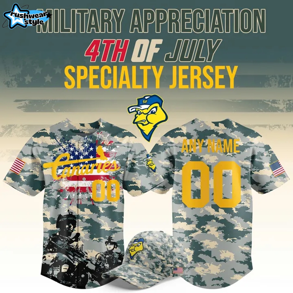Sioux Falls Canaries Military Appreciation Night 2025 Personalized Baseball Jersey Sioux Falls Canaries Military Appreciation Night 2025 Personalized Baseball Jersey