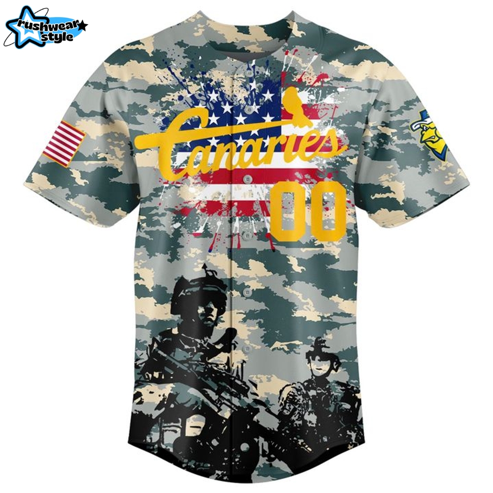 Sioux Falls Canaries Military Appreciation Night 2025 Personalized Baseball Jersey Sioux Falls Canaries Military Appreciation Night 2025 Personalized Baseball Jersey