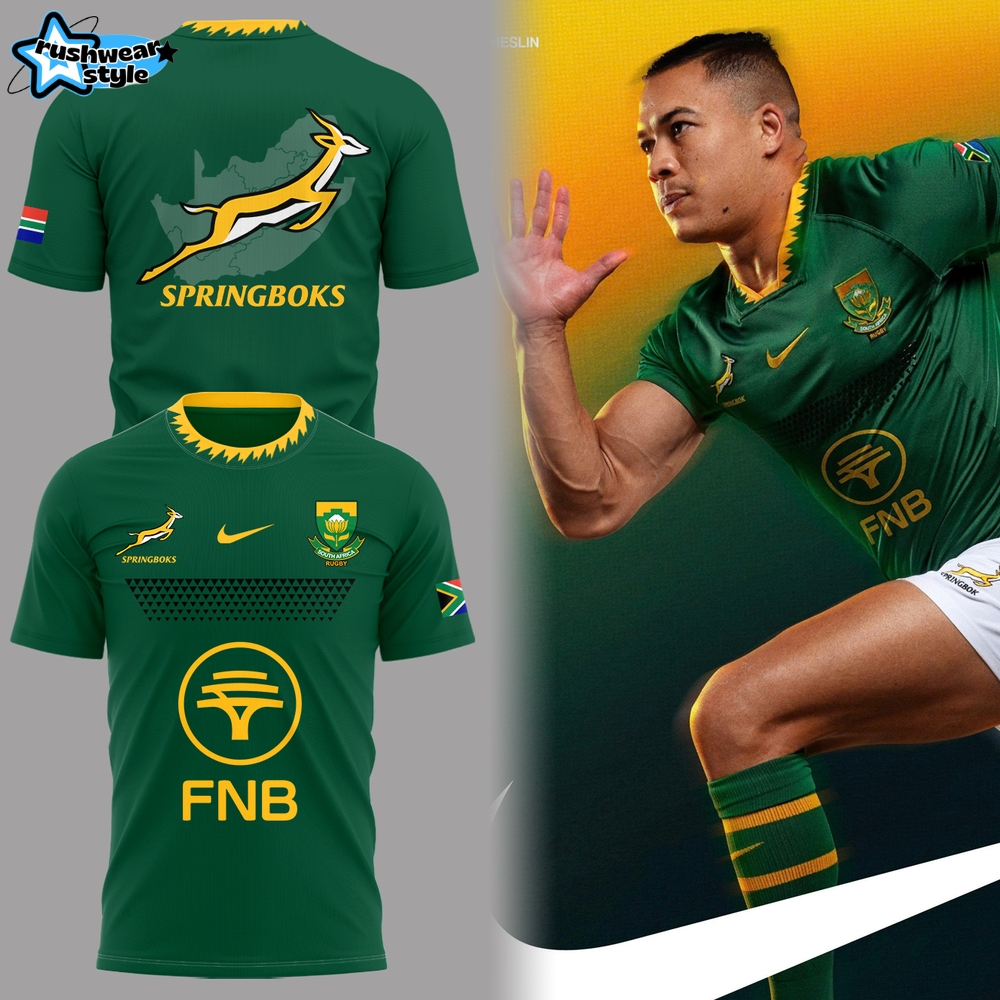 South Africa Springboks 2025 New National Team Green Shirt South Africa Springboks 2025 New National Team Green Shirt