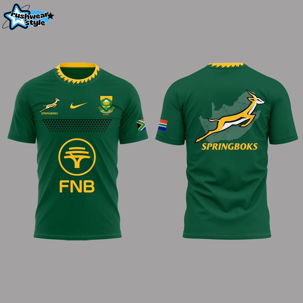 South Africa Springboks 2025 New National Team Green Shirt South Africa Springboks 2025 New National Team Green Shirt