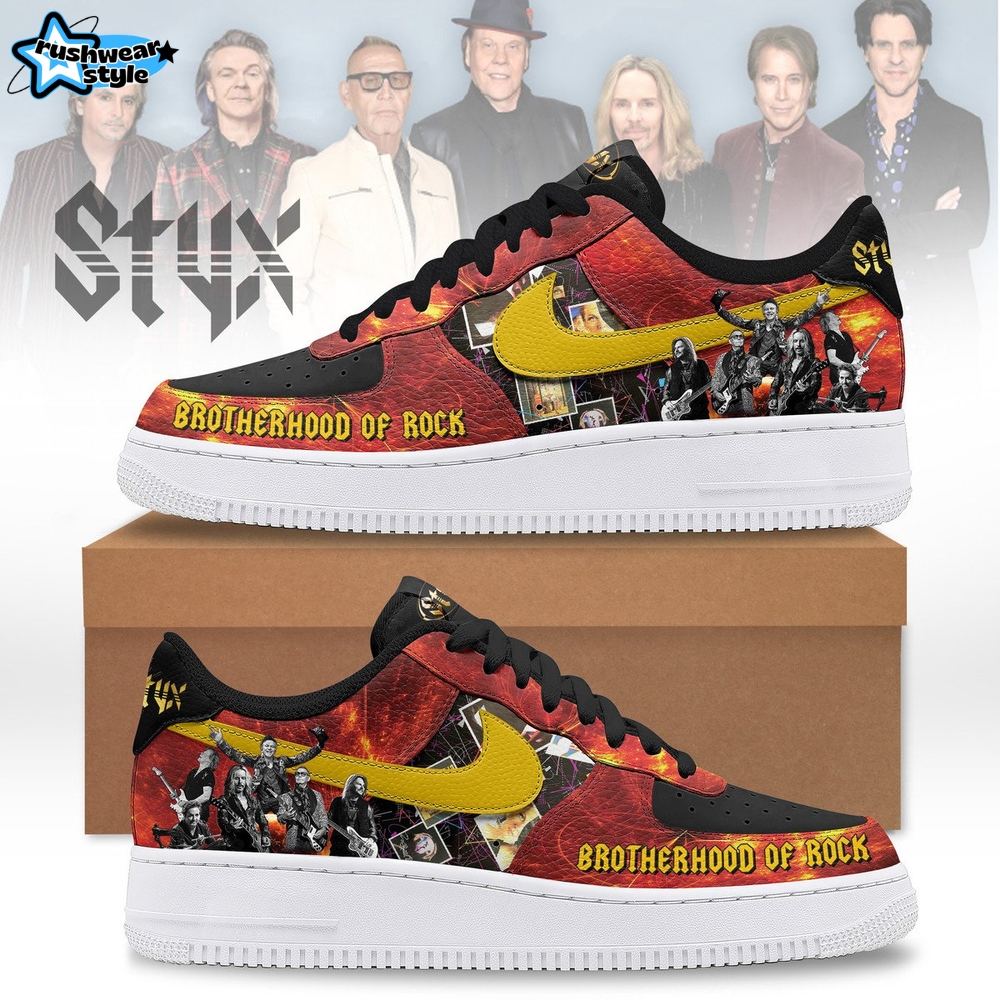 Styx Band Brotherhood of Rock' Tour 2025 Premium Air Force 1 Sneakers Styx Band Brotherhood of Rock' Tour 2025 Premium Air Force 1 Sneakers