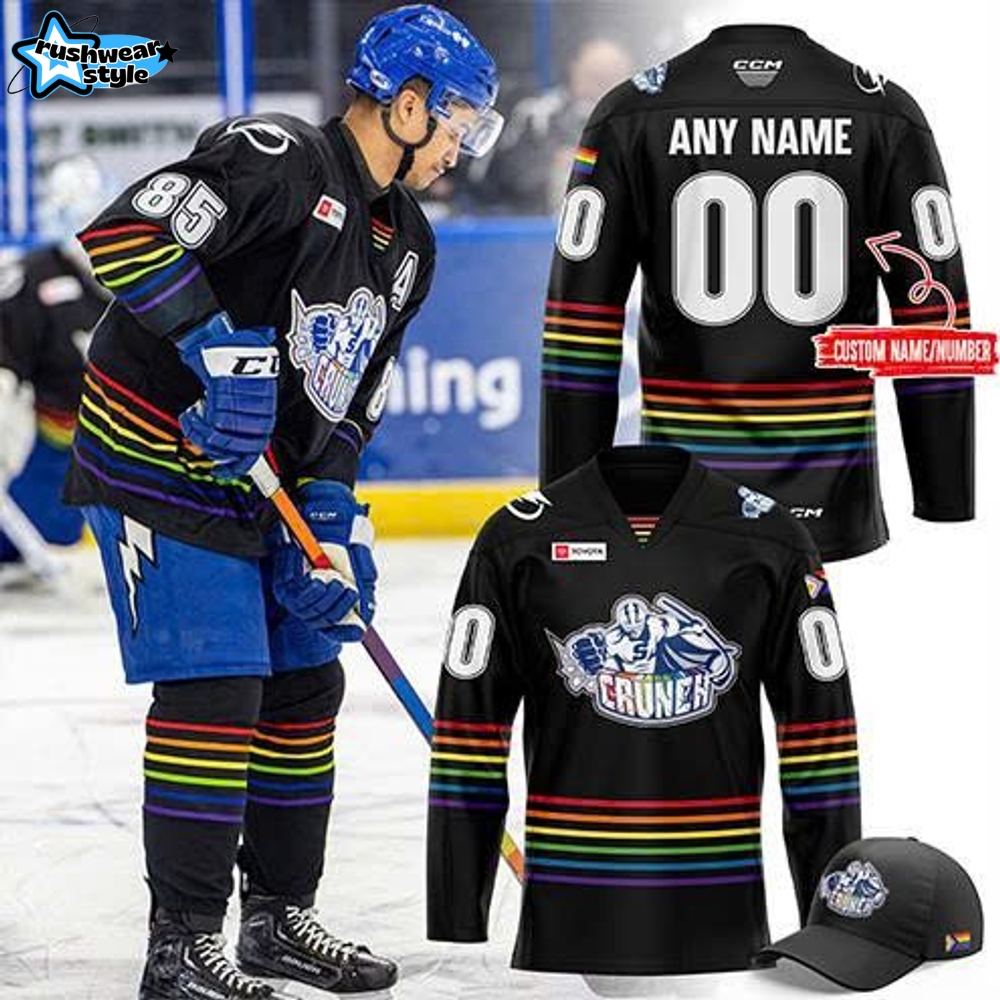 Syracuse Crunch x Pride Month Hockey Jersey 2025 Black Syracuse Crunch x Pride Month Hockey Jersey 2025 Black