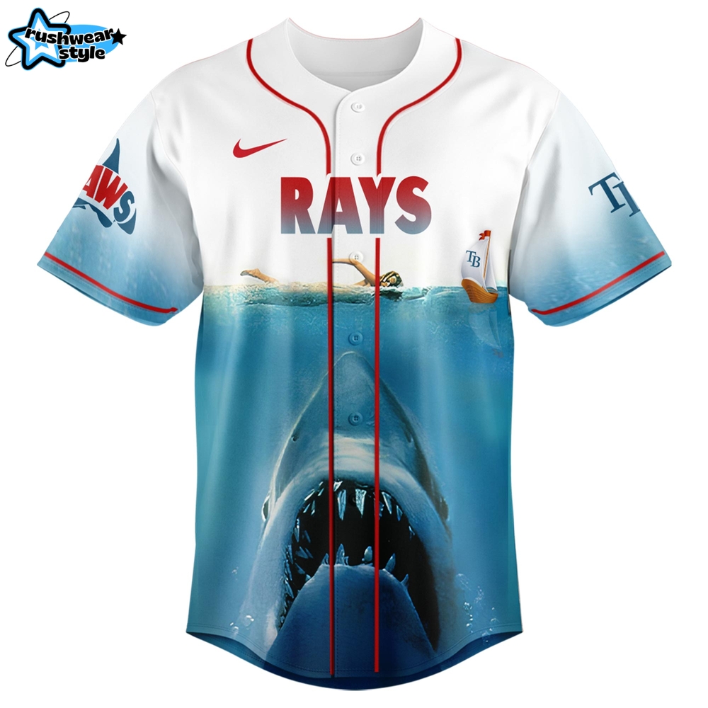 Tampa Bay Rays MLB x JAWS 50th Anniversary Jersey 2025 Tampa Bay Rays MLB x JAWS 50th Anniversary Jersey 2025