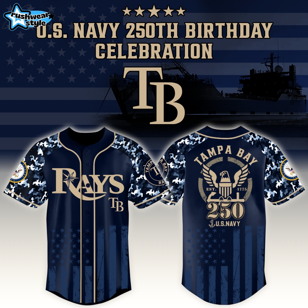 Tampa Bay Rays x US Navy 250th Birthday Edition 3D Baseball Jersey Tampa Bay Rays x US Navy 250th Birthday Edition 3D Baseball Jersey
