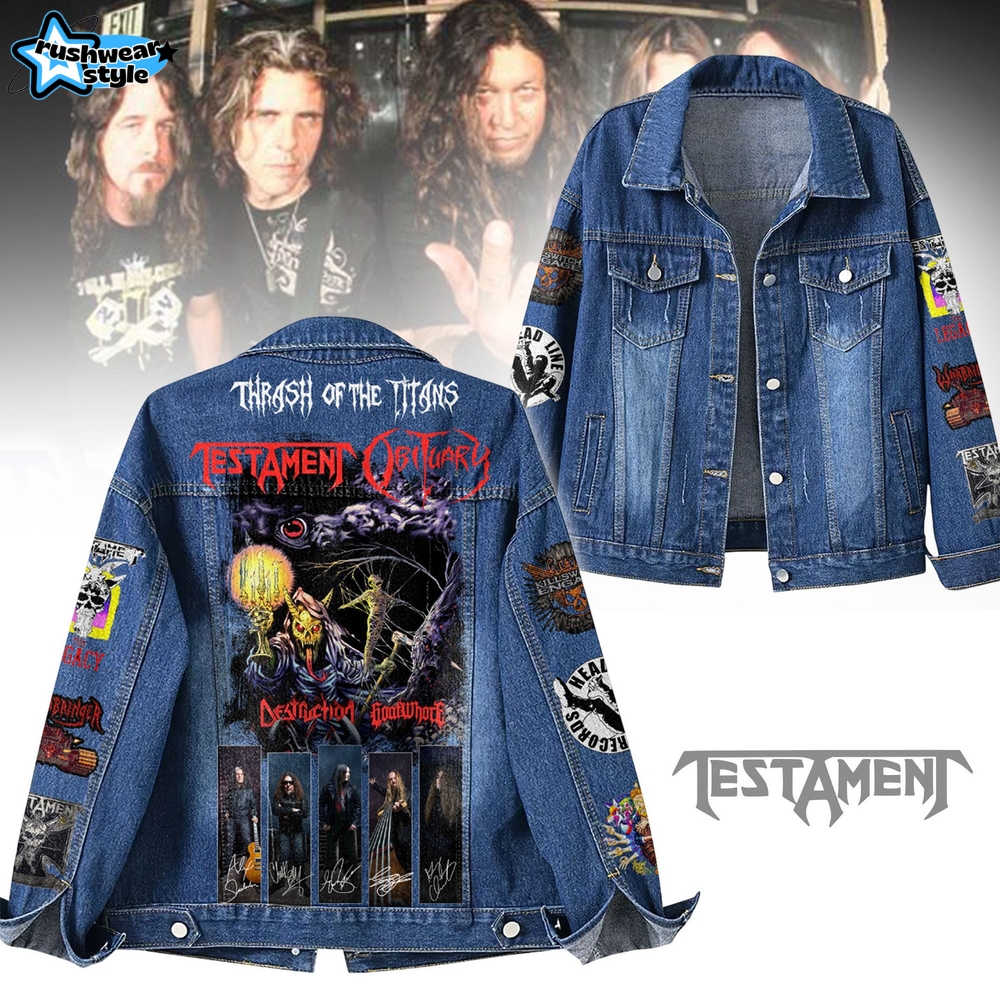 Testament Obituary Tour 2025 Limited Edition Denim Jacket Testament Obituary Tour 2025 Limited Edition Denim Jacket