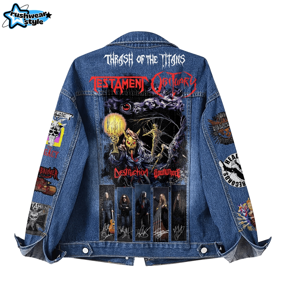 Testament Obituary Tour 2025 Limited Edition Denim Jacket Testament Obituary Tour 2025 Limited Edition Denim Jacket