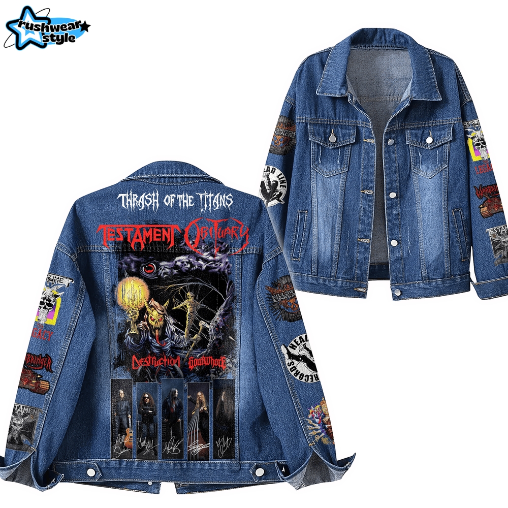 Testament Obituary Tour 2025 Limited Edition Denim Jacket Testament Obituary Tour 2025 Limited Edition Denim Jacket
