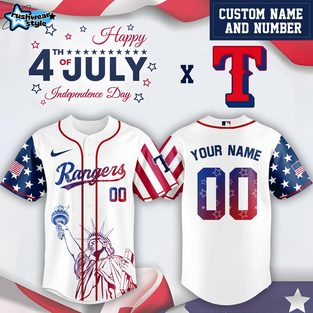 Texas Rangers x 4th Of July USA Baseball Jersey 2025 Texas Rangers x 4th Of July USA Baseball Jersey 2025