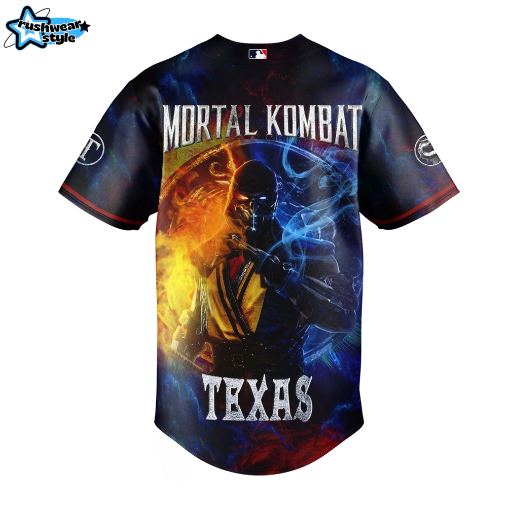 Texas Rangers x Mortal Kombat Night Limited Edition Baseball Jersey Texas Rangers x Mortal Kombat Night Limited Edition Baseball Jersey