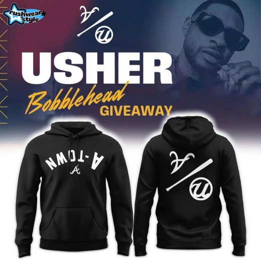 Usher x Atlanta Braves A-Town Upside Down Special Black Hoodie