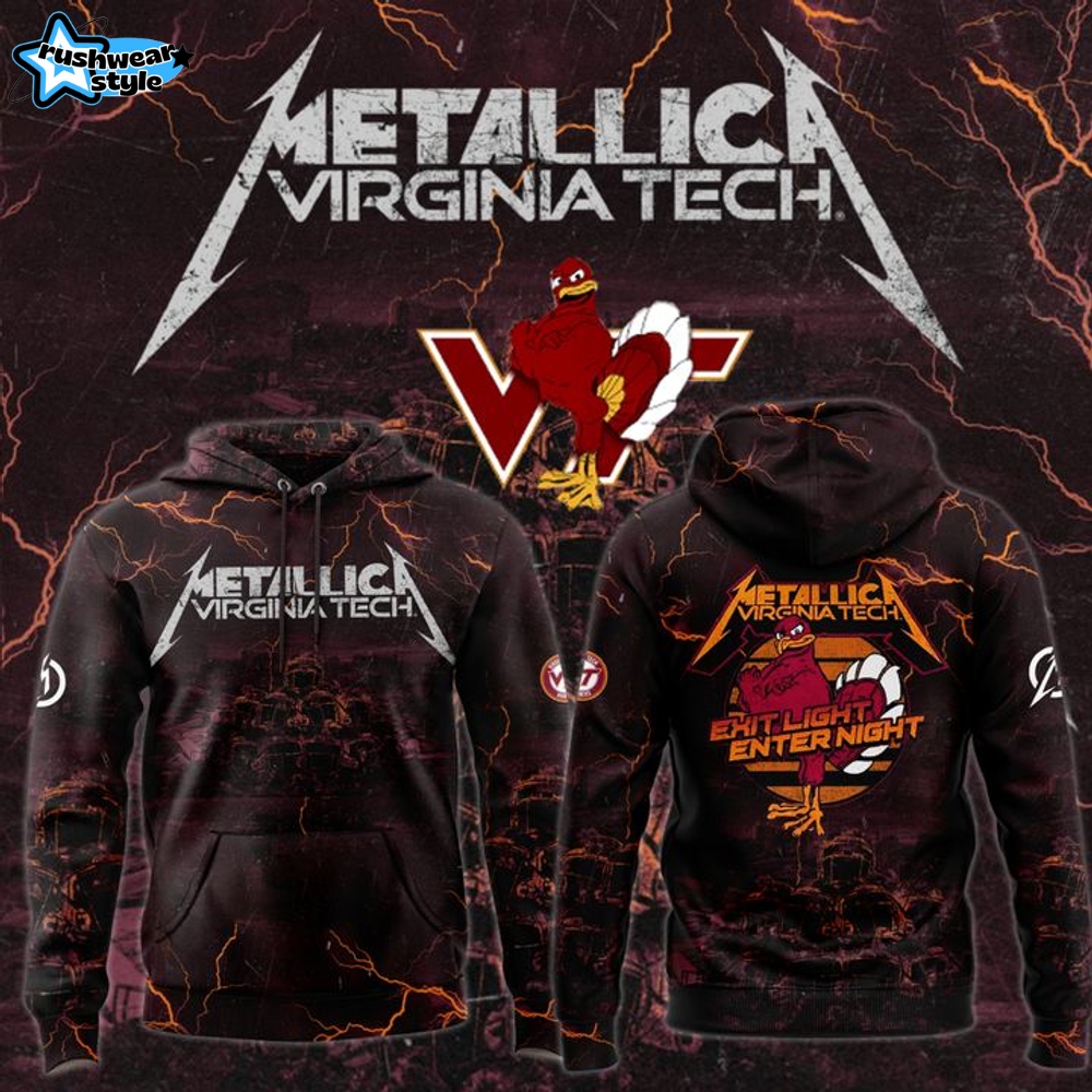 Virginia Tech Hokies x Metallica M72 World Tour "Exit Light Enter Night" Special Hoodie Virginia Tech Hokies x Metallica M72 World Tour "Exit Light Enter Night" Special Hoodie