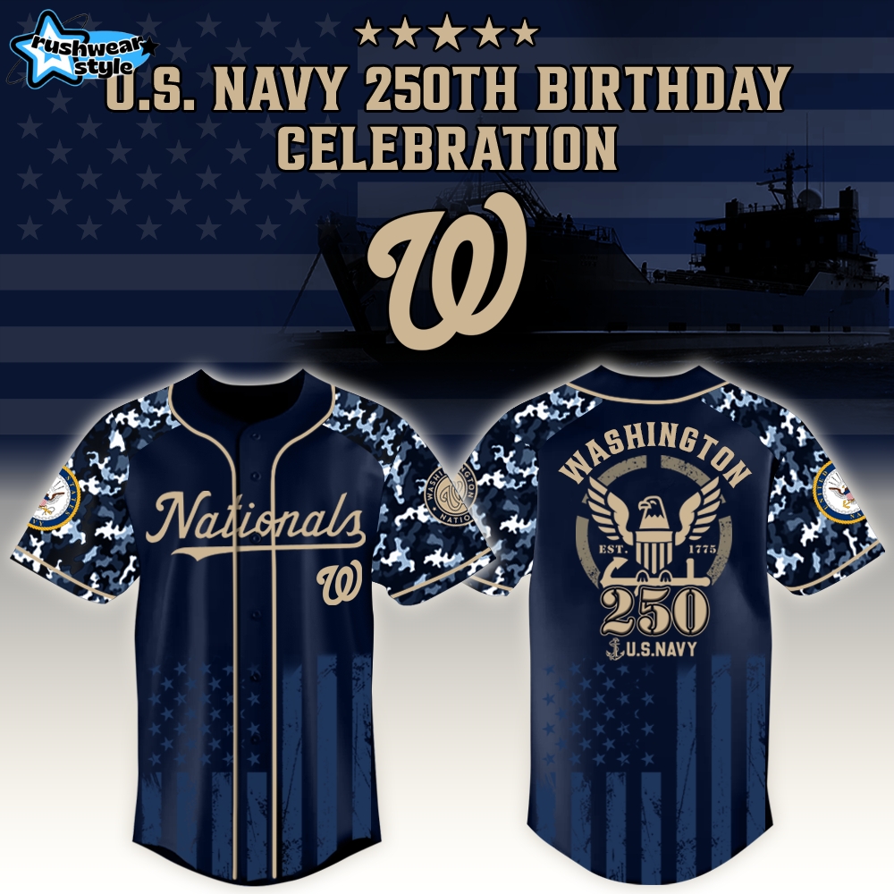 Washington Nationals x US Navy 250th Birthday Edition 3D Baseball Jersey Washington Nationals x US Navy 250th Birthday Edition 3D Baseball Jersey