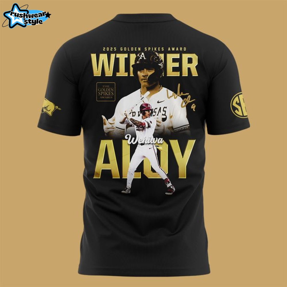 Wehiwa Kapahulehua Aloy 2025 Golden Spikes Award Winner Special Tee Wehiwa Kapahulehua Aloy 2025 Golden Spikes Award Winner Special Tee