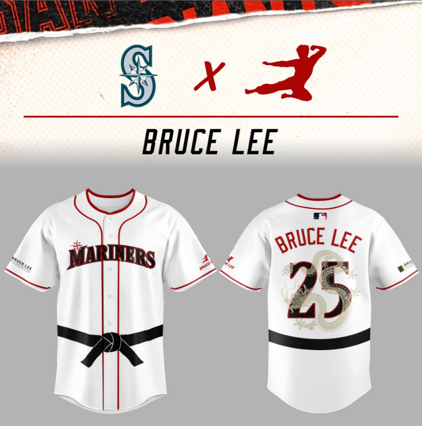Seattle Mariners x Bruce Lee Limited Edition Baseball Jersey Seattle Mariners x Bruce Lee Limited Edition Baseball Jersey