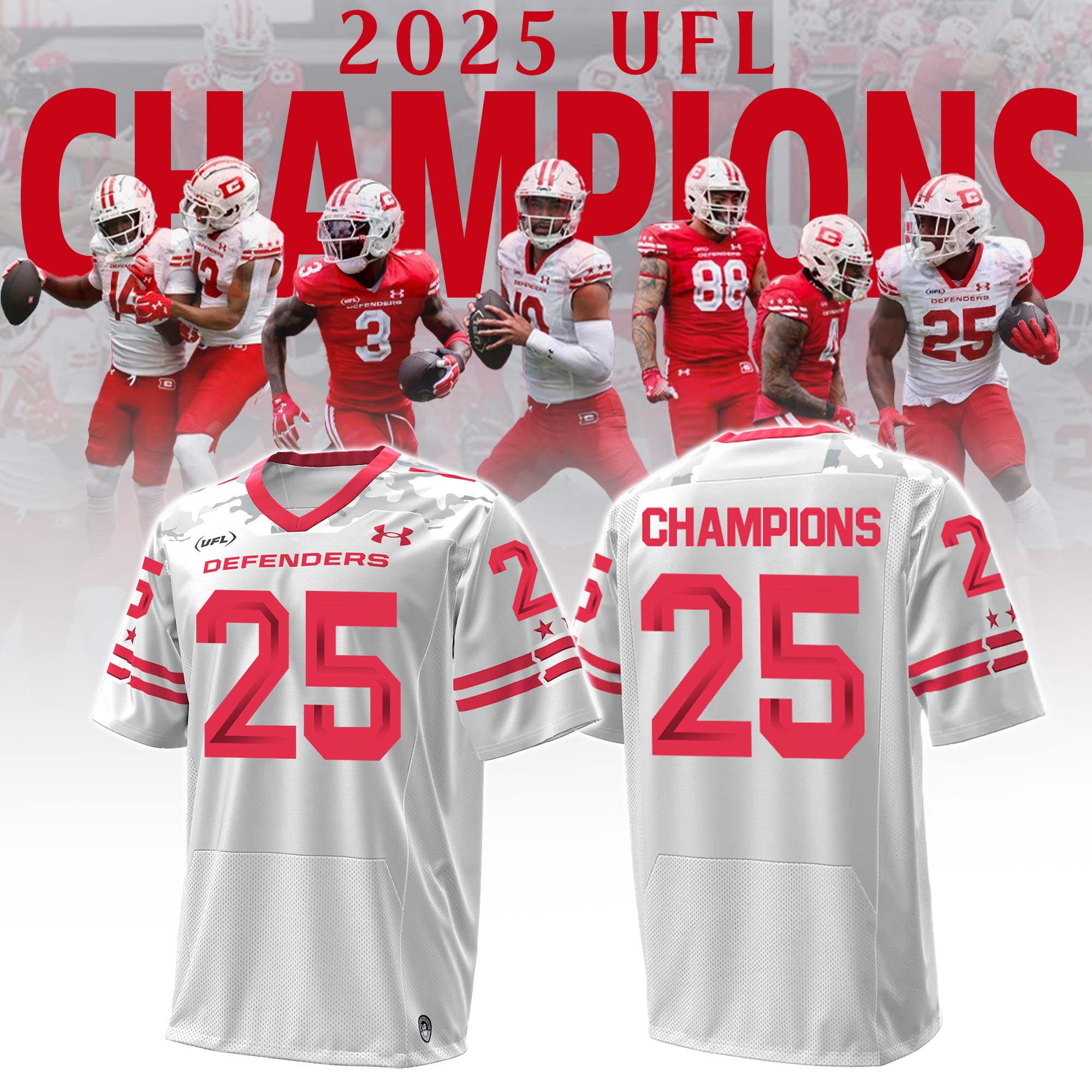 DC Defenders 2025 United Football League Special White Football Jersey DC Defenders 2025 United Football League Special White Football Jersey