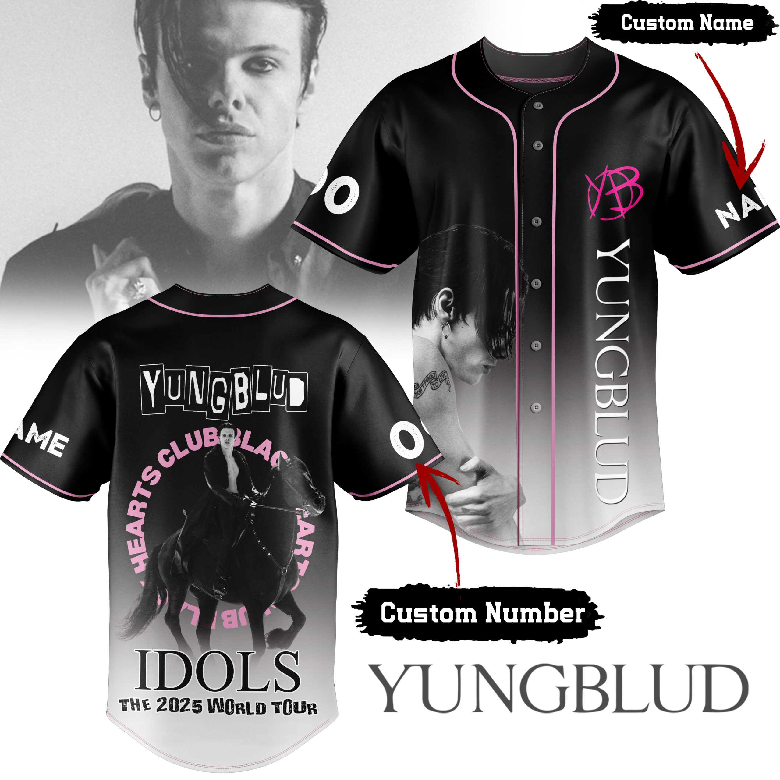 Yungblud Idols The 2025 World Tour Personalized Baseball Jersey Yungblud Idols The 2025 World Tour Personalized Baseball Jersey
