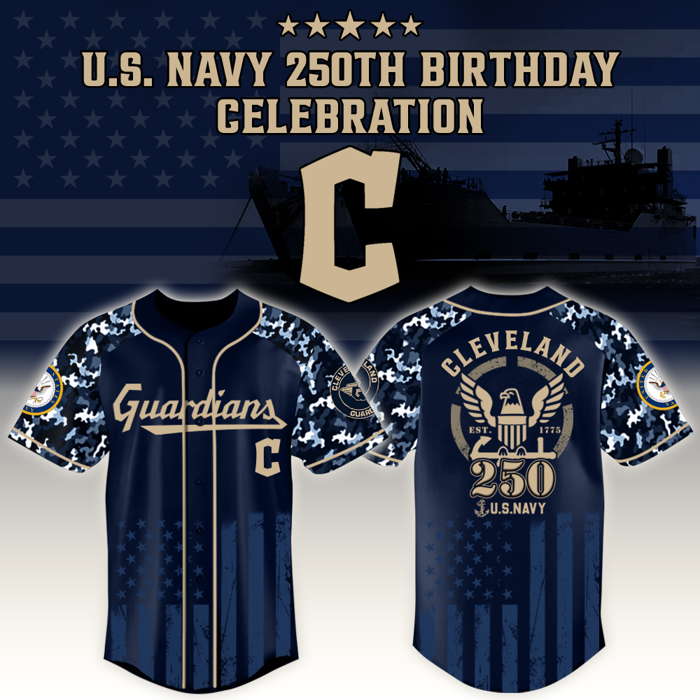 Cleveland Guardians x US Navy 250th Birthday Edition 3D Baseball Jersey Cleveland Guardians x US Navy 250th Birthday Edition 3D Baseball Jersey