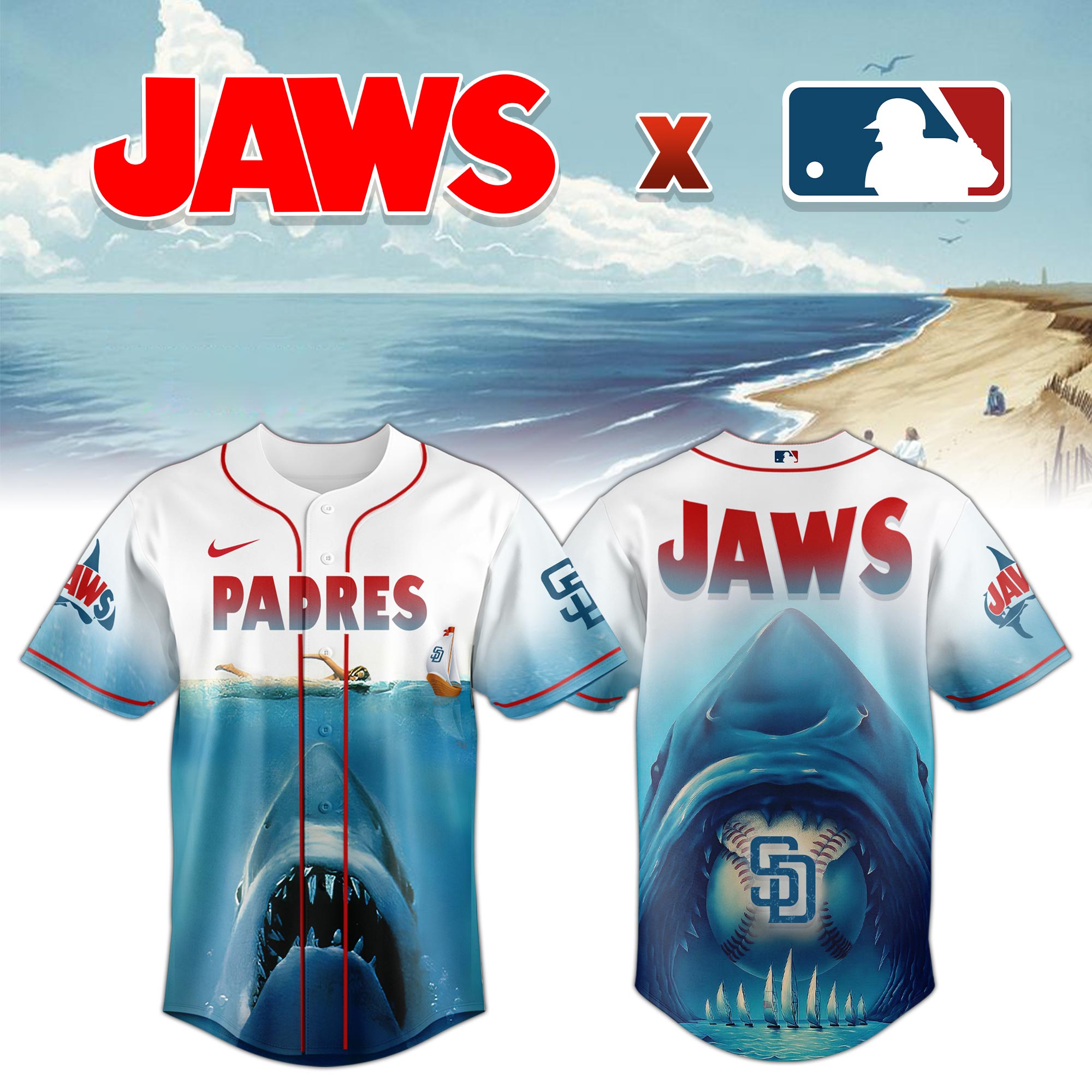 San Diego Padres MLB x JAWS 50th Anniversary Jersey 2025 San Diego Padres MLB x JAWS 50th Anniversary Jersey 2025