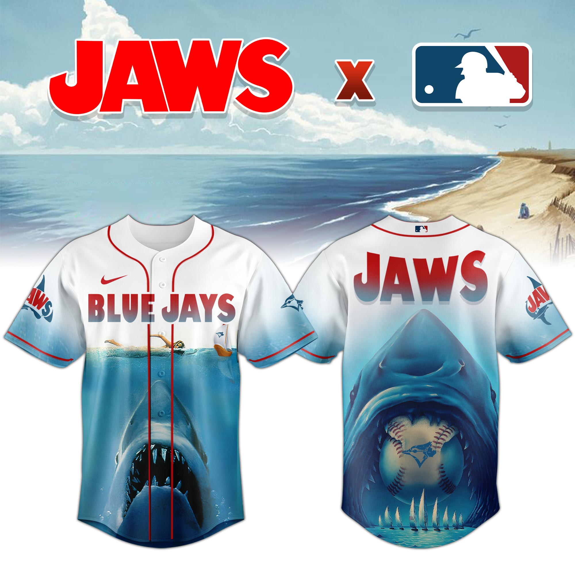 Toronto Blue Jays MLB x JAWS 50th Anniversary Jersey 2025 Toronto Blue Jays MLB x JAWS 50th Anniversary Jersey 2025
