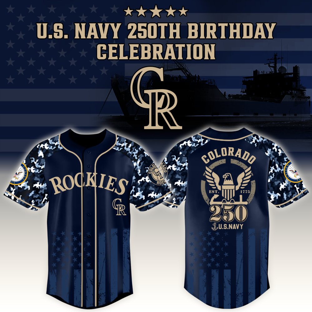 Colorado Rockies x US Navy 250th Birthday Edition 3D Baseball Jersey Colorado Rockies x US Navy 250th Birthday Edition 3D Baseball Jersey