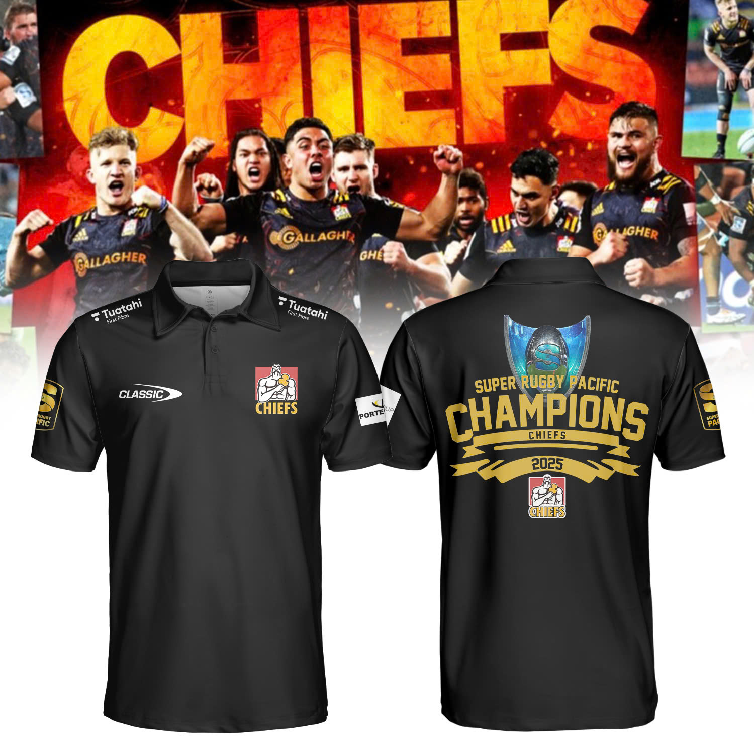 Gallagher Chiefs Super Rugby Pacific Champions 2025 Special Polo Gallagher Chiefs Super Rugby Pacific Champions 2025 Special Polo