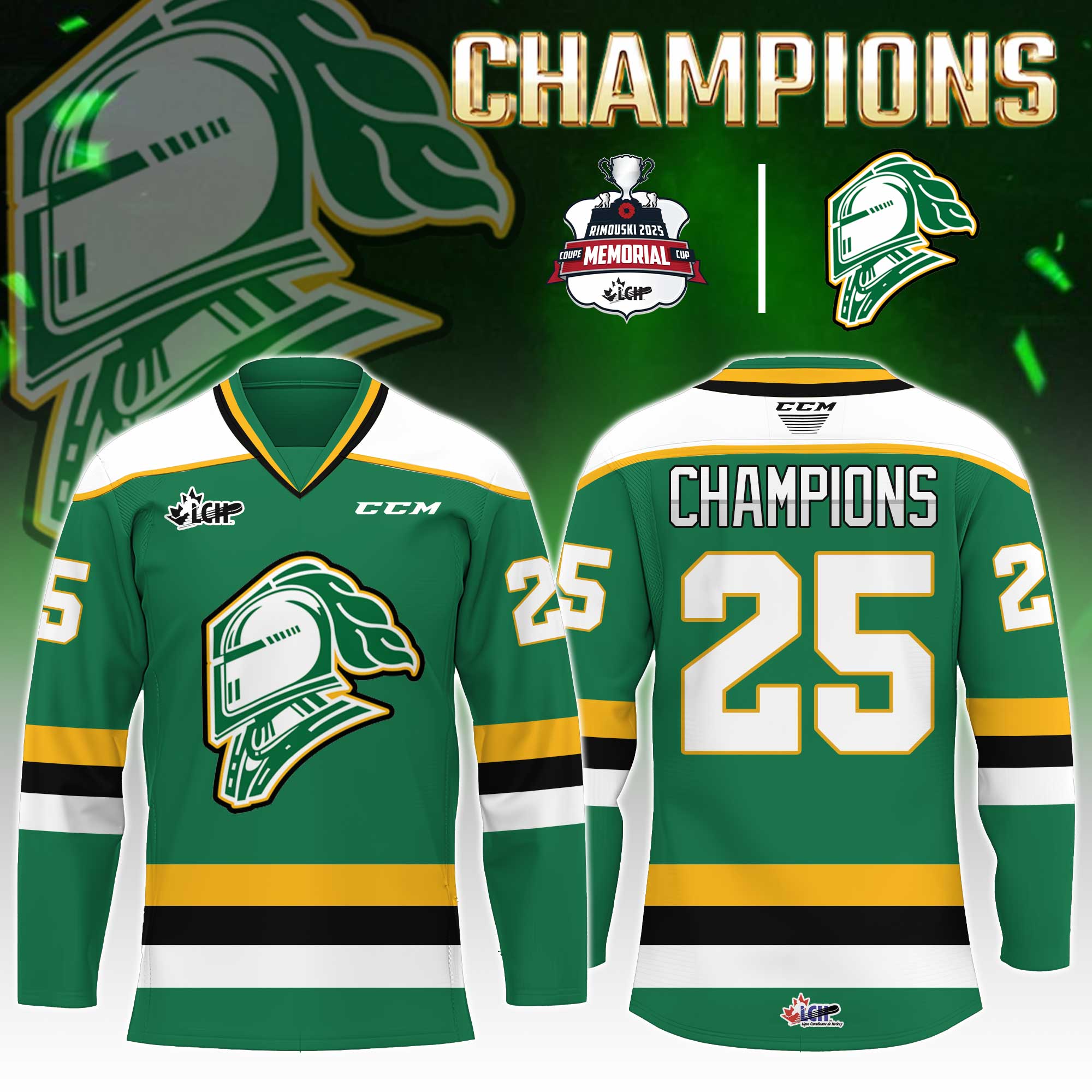 London Knights Memorial Cup 2025 Champions Limited Edition Hockey Jersey London Knights Memorial Cup 2025 Champions Limited Edition Hockey Jersey