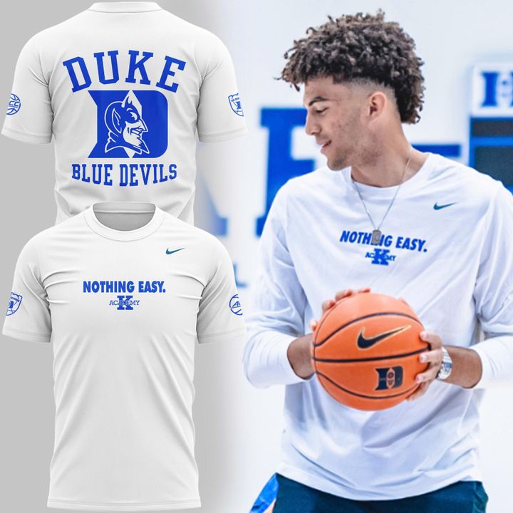 Duke Blue Devils Nothing Easy Special White Tee Duke Blue Devils Nothing Easy Special White Tee