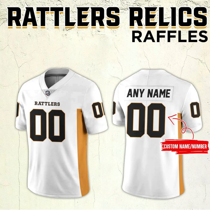 Arizona Rattlers "Rattlers Relics Raffles" Personalized Football Jersey Arizona Rattlers "Rattlers Relics Raffles" Personalized Football Jersey