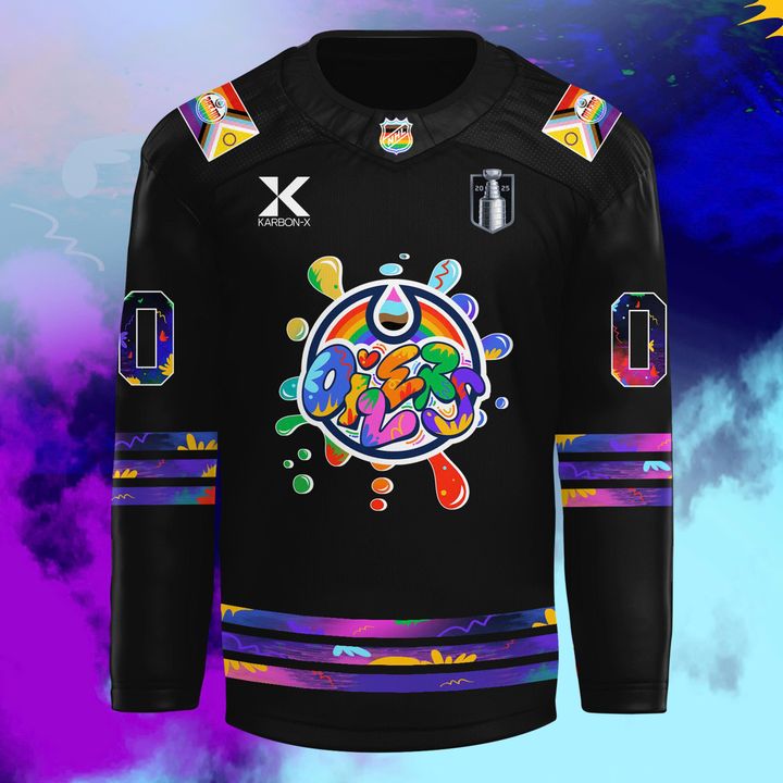 Edmonton Oilers x 2025 Pride Month Personalized Graffiti Hockey Jersey Edmonton Oilers x 2025 Pride Month Personalized Graffiti Hockey Jersey