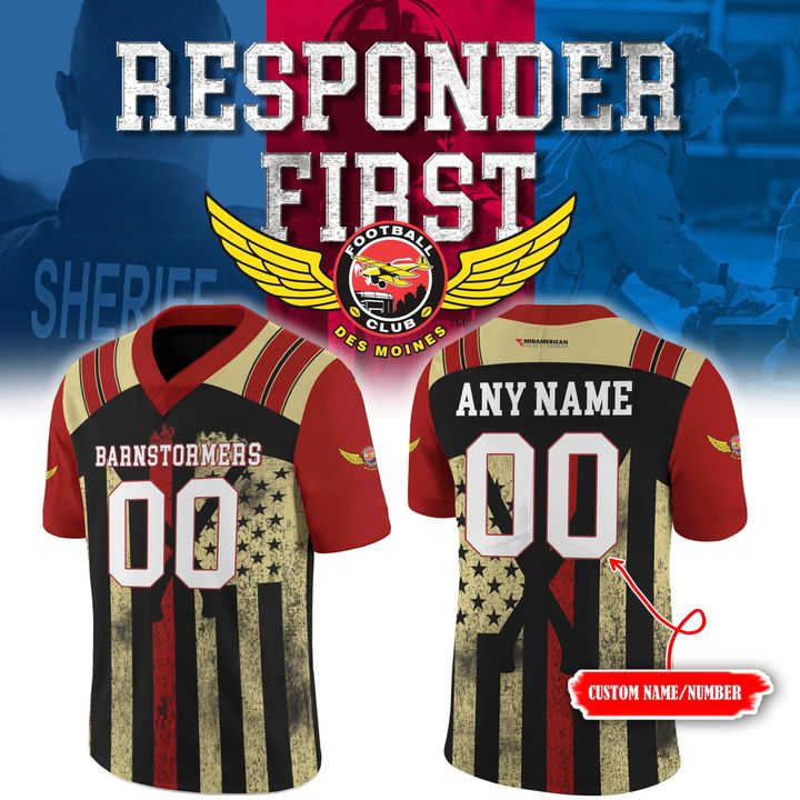 Iowa Barnstormers x 2025 First Responders Night Football Jersey Iowa Barnstormers x 2025 First Responders Night Football Jersey
