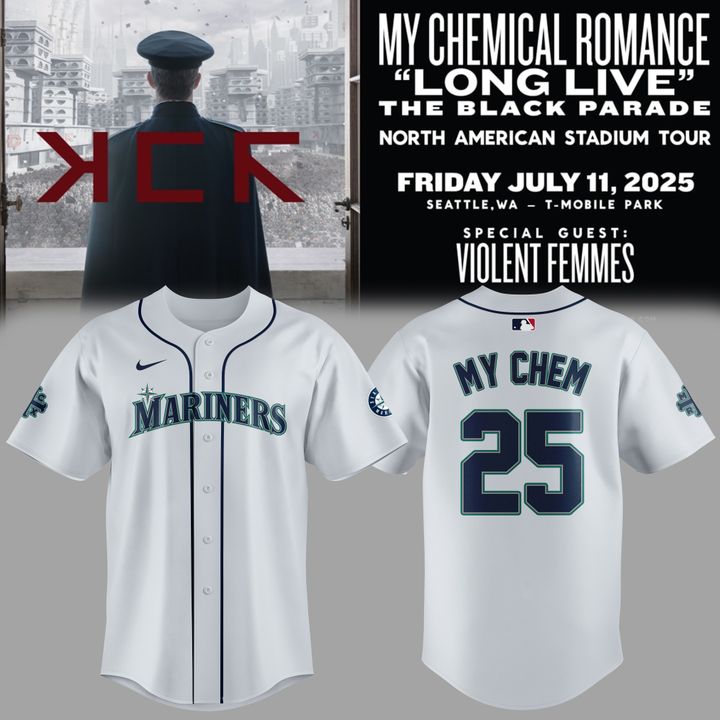 Seattle Mariners x My Chemical Romance : Long Live The Black Parade Tour Special Baseball Jersey Seattle Mariners x My Chemical Romance : Long Live The Black Parade Tour Special Baseball Jersey