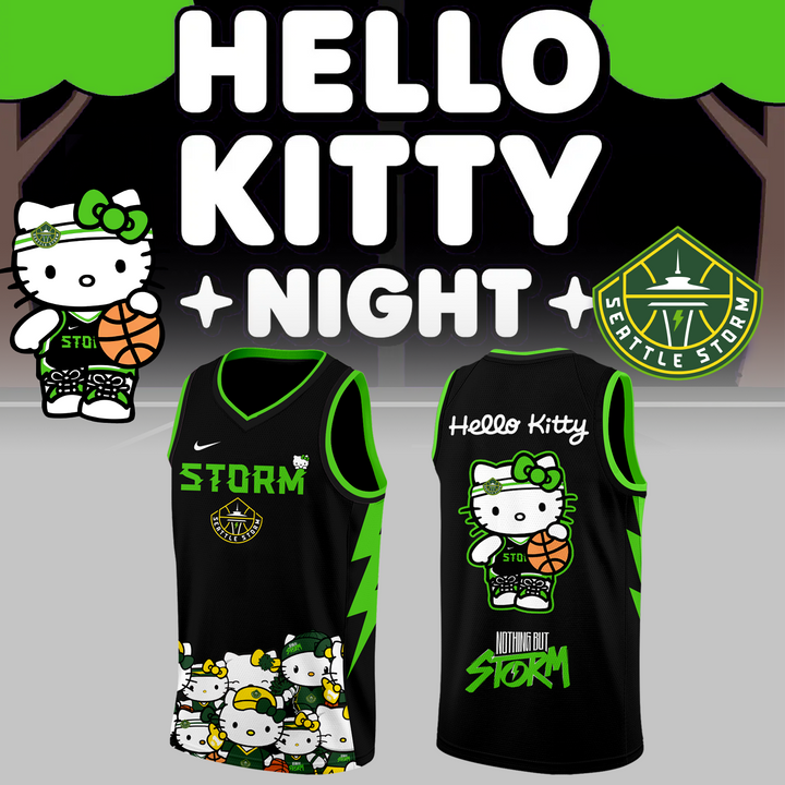 Seattle Storm x Hello Kitty Night Limited Basketball Jersey 2025 Seattle Storm x Hello Kitty Night Limited Basketball Jersey 2025