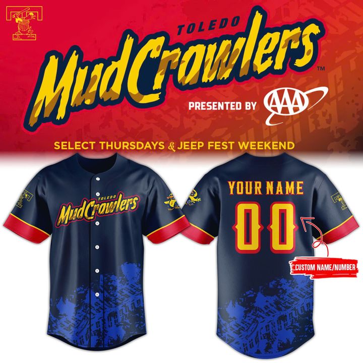Toledo Mud Crawlers Special New Personalized Baseball Jersey Toledo Mud Crawlers Special New Personalized Baseball Jersey