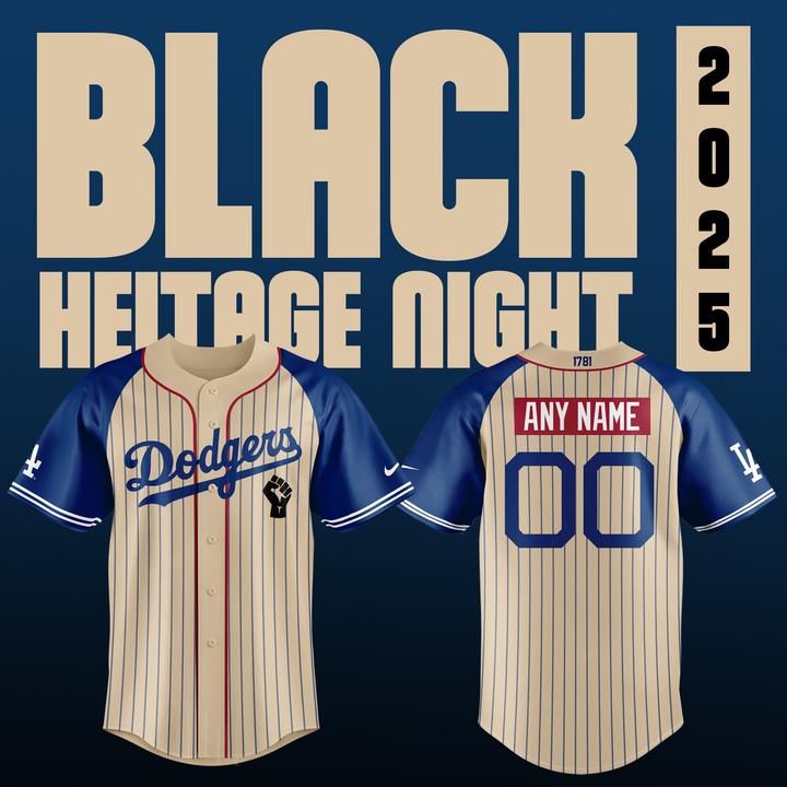 Los Angeles Dodgers x Black Heritage Night Personalized Baseball Jersey Los Angeles Dodgers x Black Heritage Night Personalized Baseball Jersey