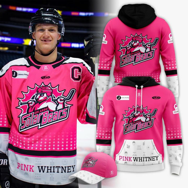 Orlando Solar Bears Pink Whitney Special Hoodie Set 2025 Orlando Solar Bears Pink Whitney Special Hoodie Set 2025