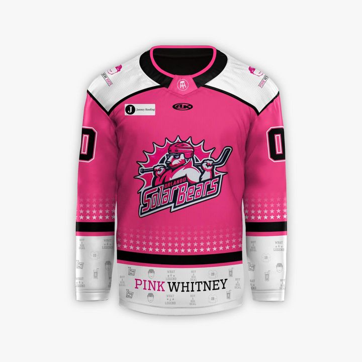 Orlando Solar Bears Pink Whitney Special Hockey Jersey 2025 Orlando Solar Bears Pink Whitney Special Hockey Jersey 2025