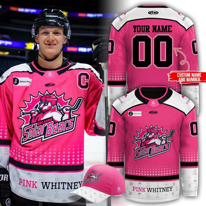 Orlando Solar Bears Pink Whitney Special Hockey Jersey 2025 Orlando Solar Bears Pink Whitney Special Hockey Jersey 2025