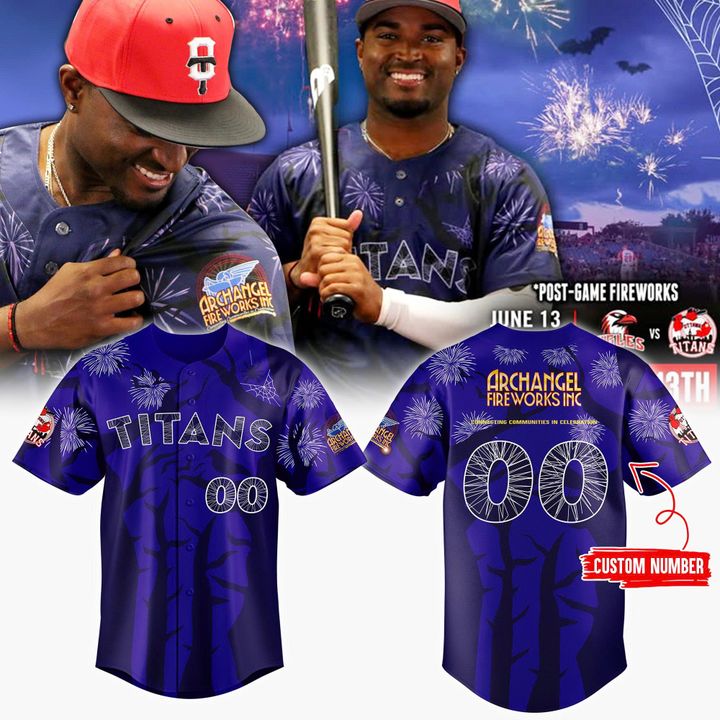 Ottawa Titans Firework Design Personalized Baseball Jersey Ottawa Titans Firework Design Personalized Baseball Jersey